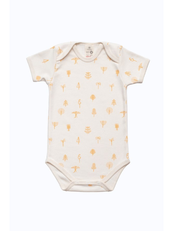 ORGANIC by Feldman - Bio Baby Body kurzarm mit kraftgebender Wald-Motiv