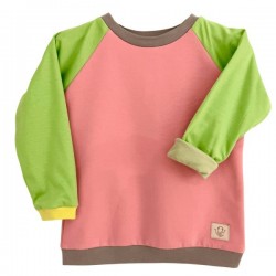 Oktopulli - Bio Kinder Sweatshirt zum Mitwachsen, pink/grün