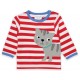Toby tiger - Bio Kinder Langarmshirt mit Katzen-Applikation und Streifen