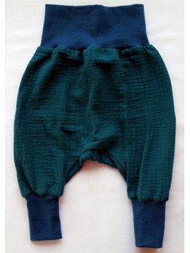 Bruno & Peach - Bio Baby Musselin Mitwachshose, petrol