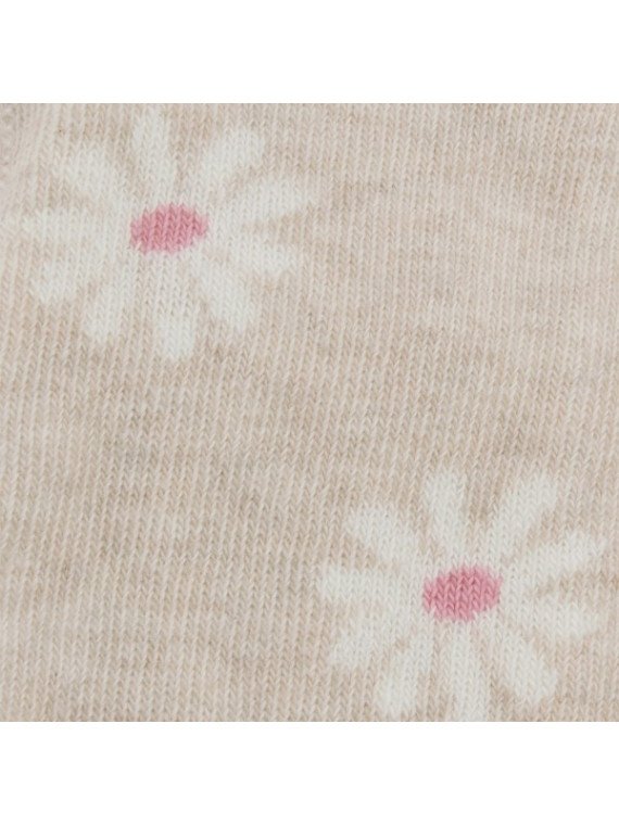 Ewers - Bio Kinder Strumpfhose mit Blumen-Allover, beige