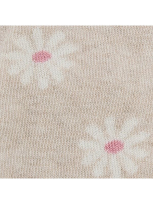 Ewers - Bio Kinder Strumpfhose mit Blumen-Allover, beige