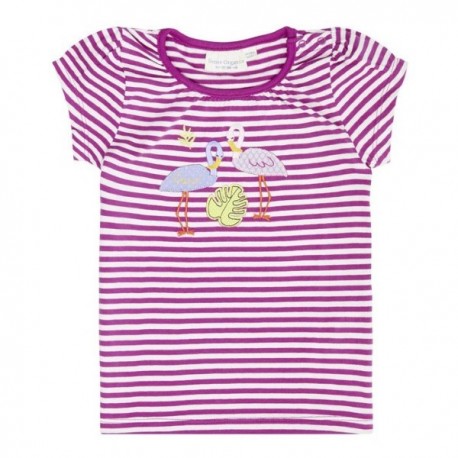 Sense Organics - Bio Kinder T-Shirt "Gada" mit Flamingo-Applikation und Streifen