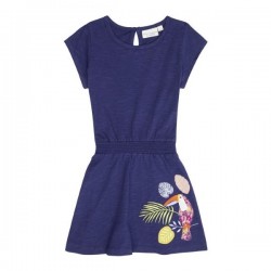 Sense Organics - Bio Kinder Jersey Kleid "Melda" mit Vogel-Applikation