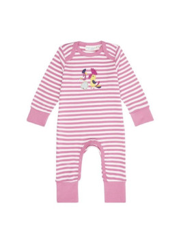 Sense Organics - Bio Baby Strampler langarm "Wayan Retro" mit Kakadu-Applikation und Streifen