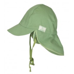 PICKAPOOH - Bio Kinder Mütze "PICKAPOOH-Tom" mit Nackenschutz, grün, UV-Schutz 60