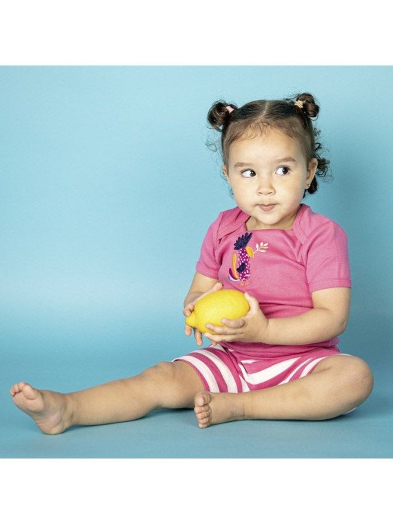 Sense Organics - Bio Baby T-Shirt "Tilly Retro" mit Kakadu-Applikation