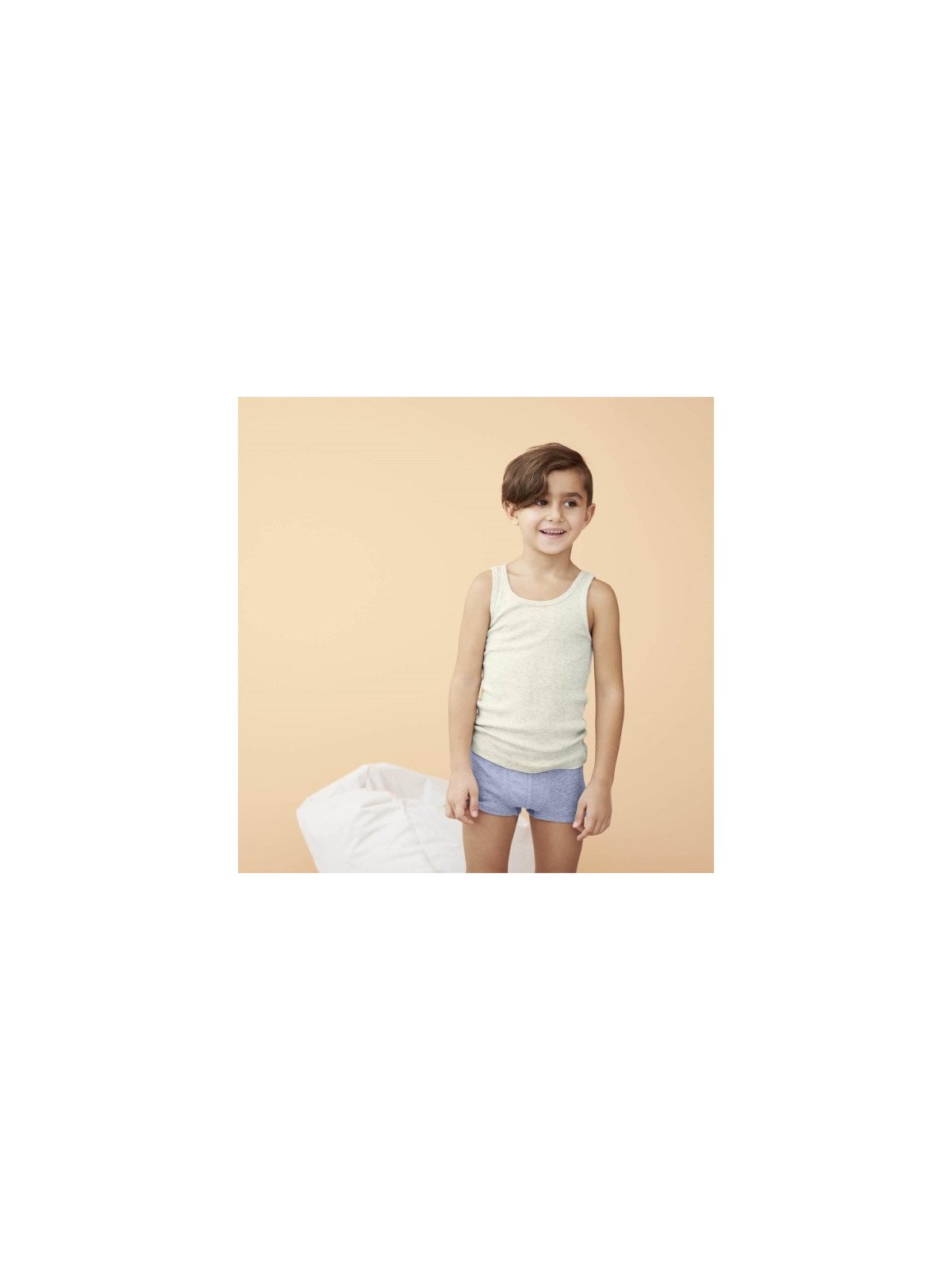 LIVING CRAFTS - Bio Kinder Unterhemd, natural melange