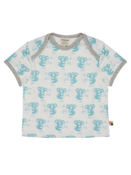 loud + proud - Bio Kinder T-Shirt mit Koala-Allover, lagoon