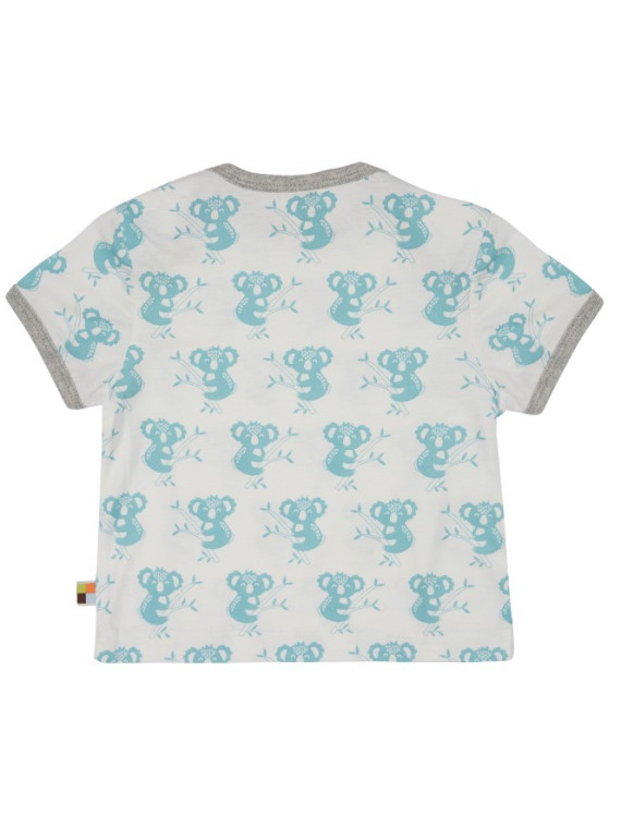 loud + proud - Bio Kinder T-Shirt mit Koala-Allover, lagoon