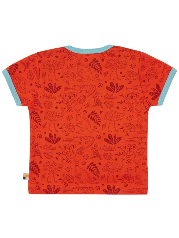 loud + proud - Bio Kinder T-Shirt mit Australische Tiere-Allover, kupfer