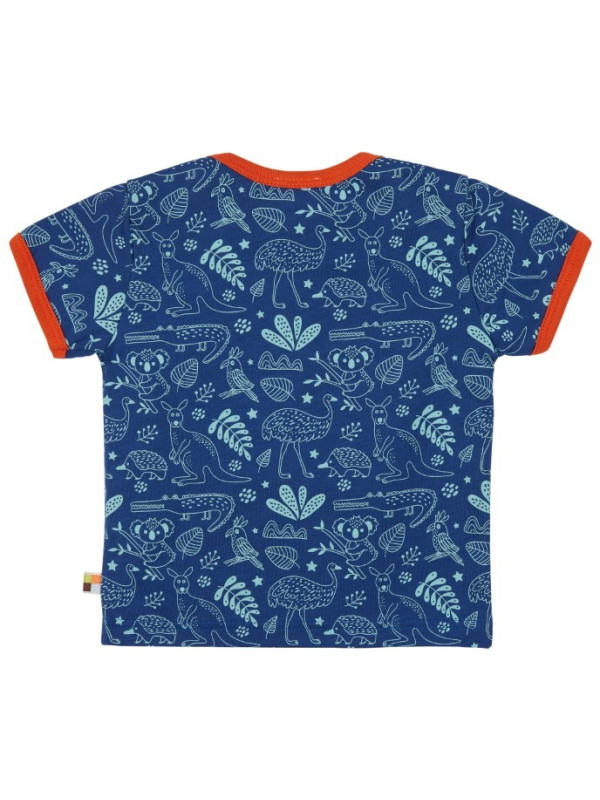 loud + proud - Bio Kinder T-Shirt mit Australische Tiere-Allover, marine
