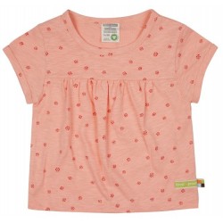loud + proud - Bio Kinder T-Shirt mit Blümchen, peach