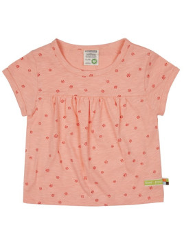 loud + proud - Bio Kinder T-Shirt mit Blümchen, peach