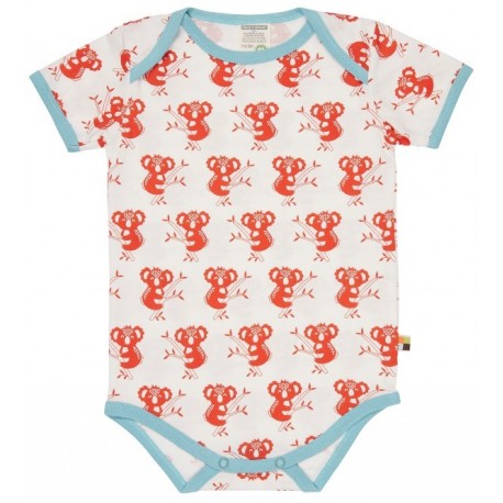 loud + proud - Bio Baby Body kurzarm mit Koala-Allover, kupfer