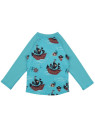 Walkiddy - Bio Kinder Badeshirt mit Piratenschiff-Allover