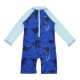 Walkiddy - Bio Baby Schwimmanzug mit Wale und Rochen-Allover