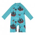 Walkiddy - Bio Baby Schwimmanzug mit Piratenschiff-Allover, UPF 50+
