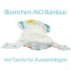 Blümchen Stoffwindeln - Mitwachsende All-in-One Bambus Stoffwindel mit Druckknöpfen "Flamingo"