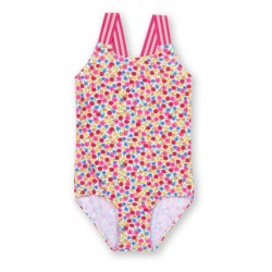 kite kids - Bio Kinder Badeanzug mit Blumen-Allover, UPV50+, rosa