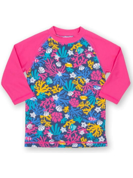 kite kids - Bio Kinder Badeshirt mit Korallem-Allover, UPV50+