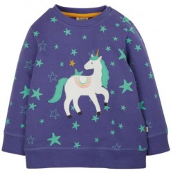 frugi - Bio Kinder Sweatshirt mit Einhorn-Applikation und Sternen