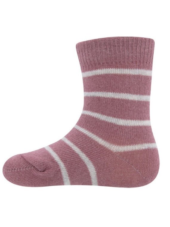 Ewers - Bio Baby Socken Doppelpack mit Blumen-Motiv und Streifen, altrosa