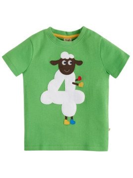 frugi - Bio Kinder T-Shirt "Magic Number" mit Schaf-Applikation