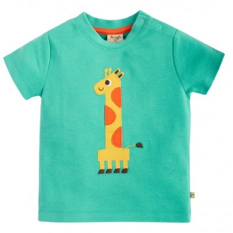 frugi - Bio Kinder T-Shirt "Magic Number" mit Giraffen-Applikation