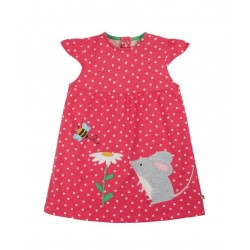 frugi - Bio Baby Jersey Kleid "Little Lola" mit Maus-Applikation und Punkten