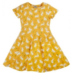 frugi - Bio Kinder Jersey Kleid "Spring" mit Hasen-Allover