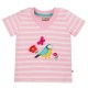 frugi - Bio Kinder T-Shirt "Easy" mit Vogel-Applikation und Streifen