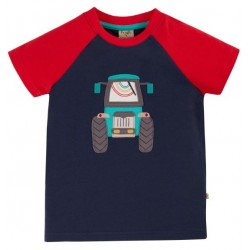 frugi - Bio Kinder T-Shirt "Rafe" mit Traktor-Applikation