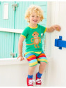 Toby tiger - Bio Kinder T-Shirt mit Affen-Applikation, grün
