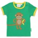 Toby tiger - Bio Kinder T-Shirt mit Affen-Applikation, grün
