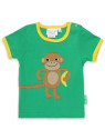 Toby tiger - Bio Kinder T-Shirt mit Affen-Applikation, grün