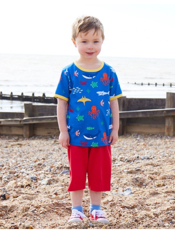 Toby tiger - Bio Kinder T-Shirt mit Meerestiere-Allover