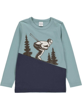 Fred`s World by Green Cotton  - Bio Kinder Langarmshirt mit Skispringer-Druck