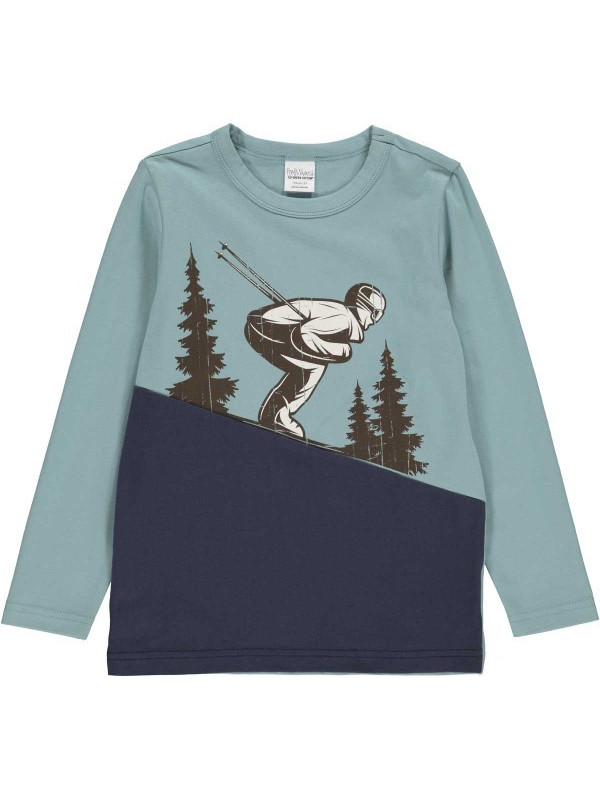 Fred`s World by Green Cotton  - Bio Kinder Langarmshirt mit Skispringer-Druck