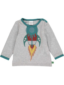 Fred`s World by Green Cotton  - Bio Baby Langarmshirt mit Raketen-Druck