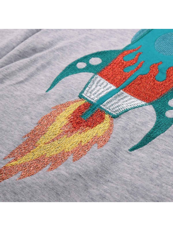 Fred`s World by Green Cotton  - Bio Baby Langarmshirt mit Raketen-Druck