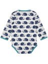 loud + proud - Bio Baby Body langarm mit Mammut-Allover, marine