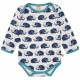 loud + proud - Bio Baby Body langarm mit Mammut-Allover, marine
