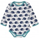loud + proud - Bio Baby Body langarm mit Mammut-Allover, marine