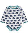 loud + proud - Bio Baby Body langarm mit Mammut-Allover, marine