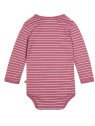 loud + proud - Bio Baby Wickelbody langarm Derby Rib mit Streifen, lila
