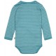 loud + proud - Bio Baby Wickelbody langarm Derby Rib mit Streifen, türkis