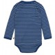 loud + proud - Bio Baby Wickelbody langarm Derby Rib mit Streifen, marine