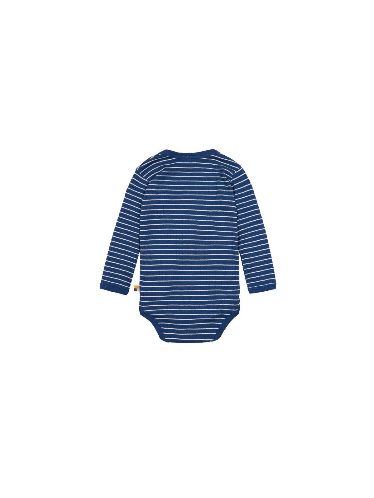 loud + proud - Bio Baby Wickelbody langarm Derby Rib mit Streifen, marine