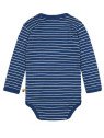 loud + proud - Bio Baby Wickelbody langarm Derby Rib mit Streifen, marine